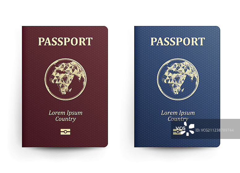 带有非洲地图的真实护照图片素材