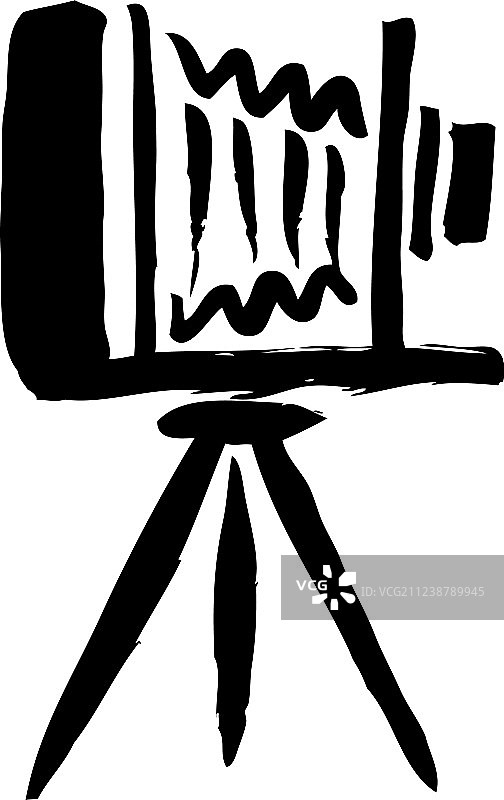 手绘大画幅相机图片素材