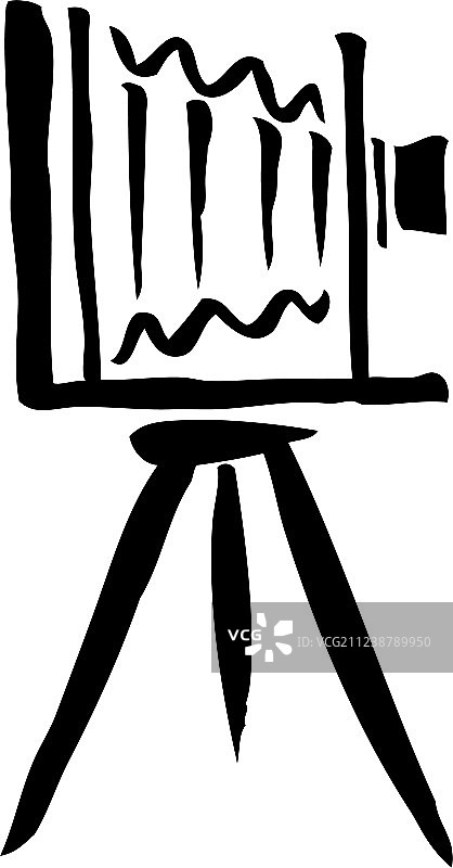 手绘大画幅相机图片素材