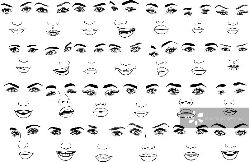 时尚美妆女性肖像图片素材