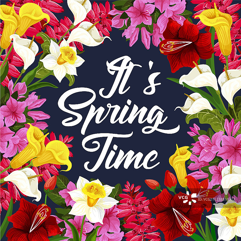 春季花卉边框海报图片素材