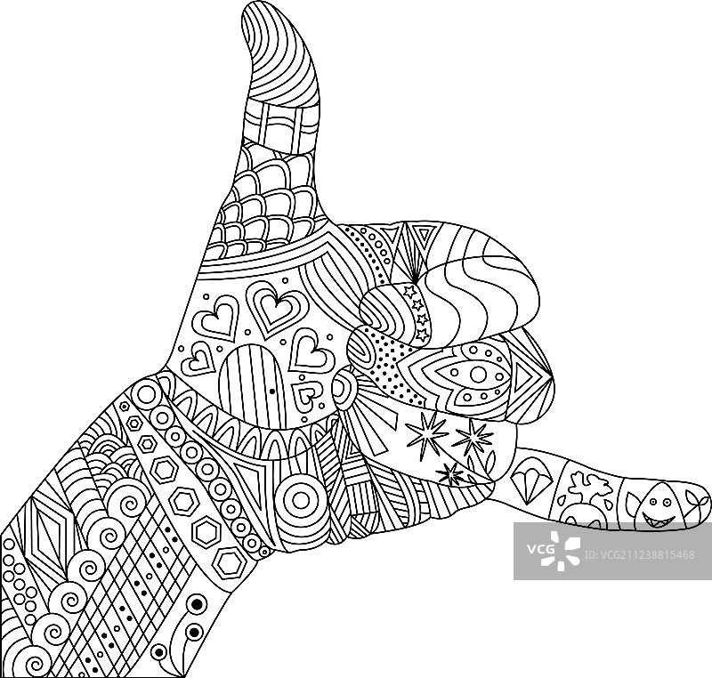 禅绕画手掌图片素材