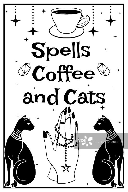 黑猫祈祷，手持念珠图片素材