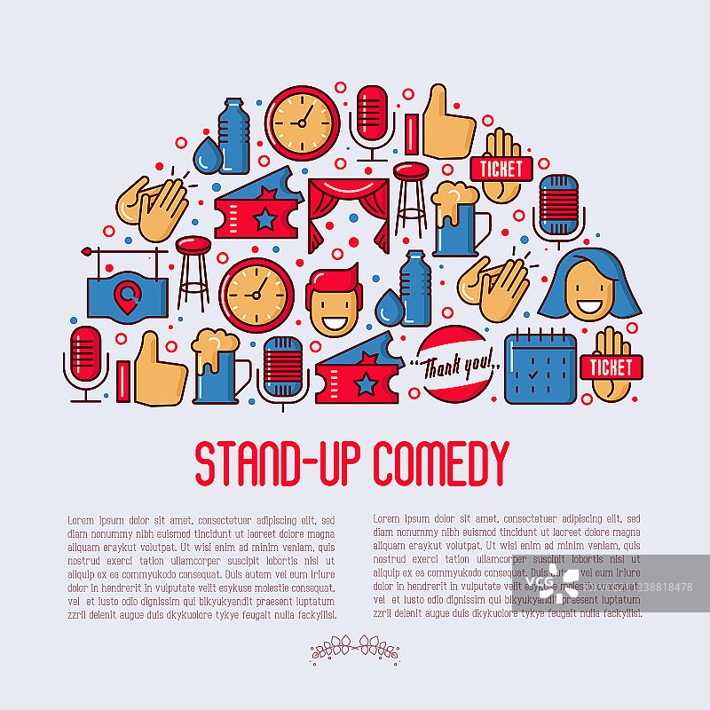 半圆形单口喜剧表演概念图片素材