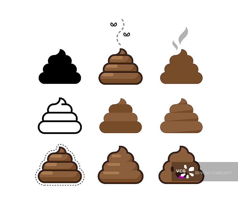 扁平风格的粪便图标图片素材