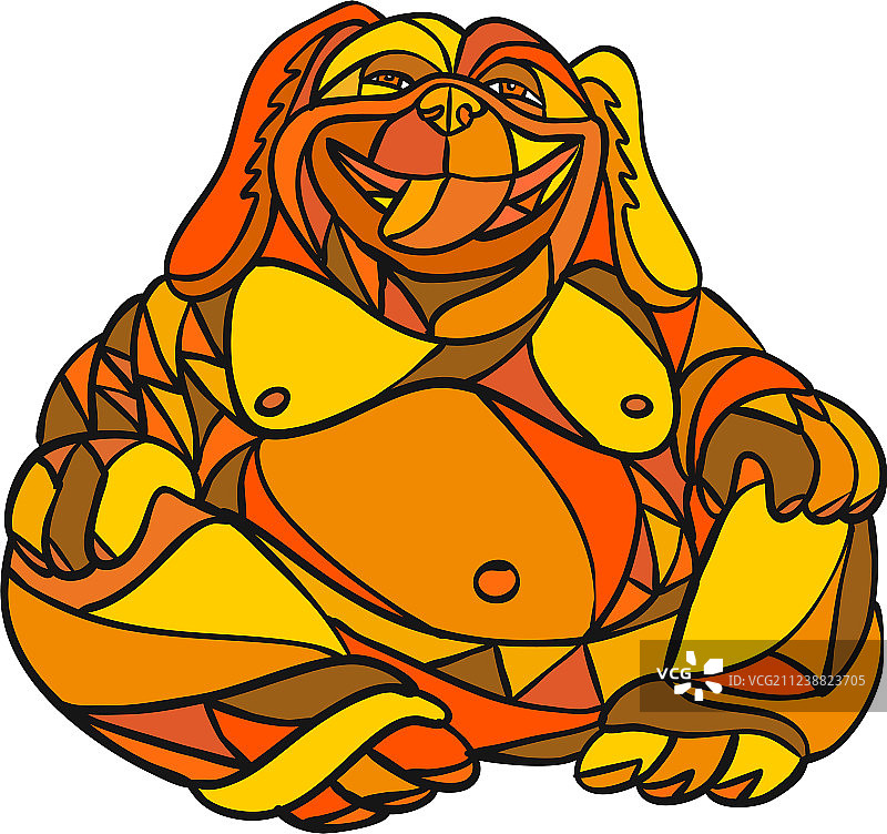 笑佛狗马赛克颜色图片素材