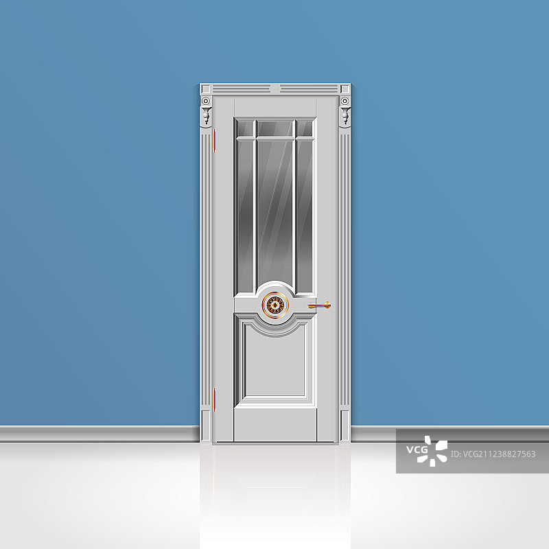 白色入户门图片素材