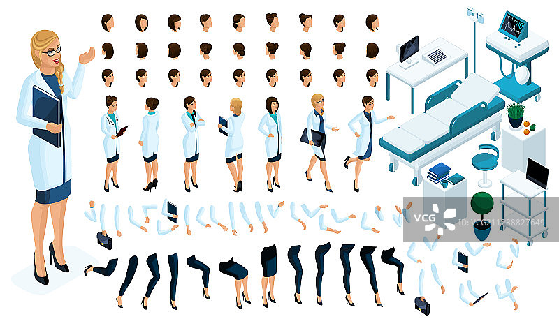 2.5D构造器：美丽的女性医生图片素材