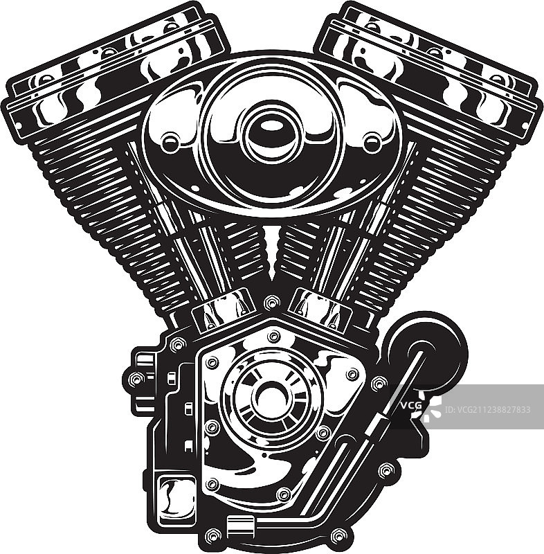 复古摩托车引擎模板图片素材