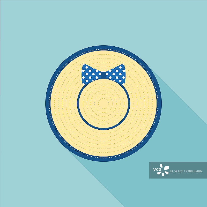 复古女士沙滩草帽图片素材