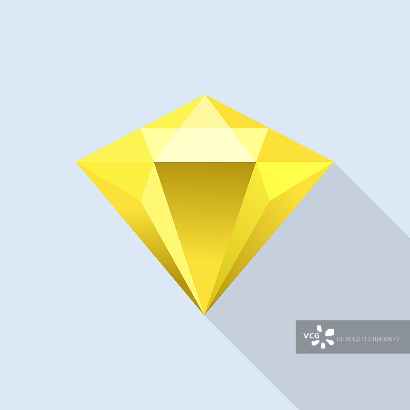 扁平风格黄水晶钻石图标图片素材