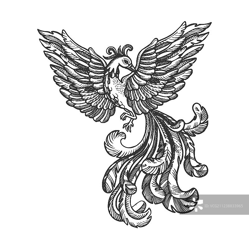 火鸟动物雕刻图片素材