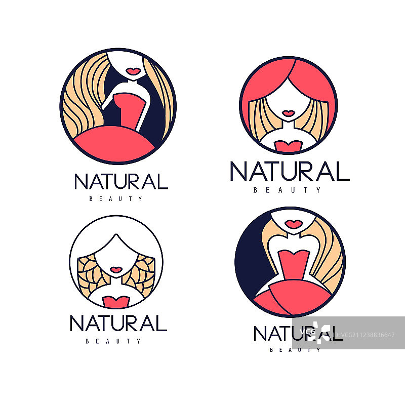 原创美容美发沙龙圆形标志图片素材