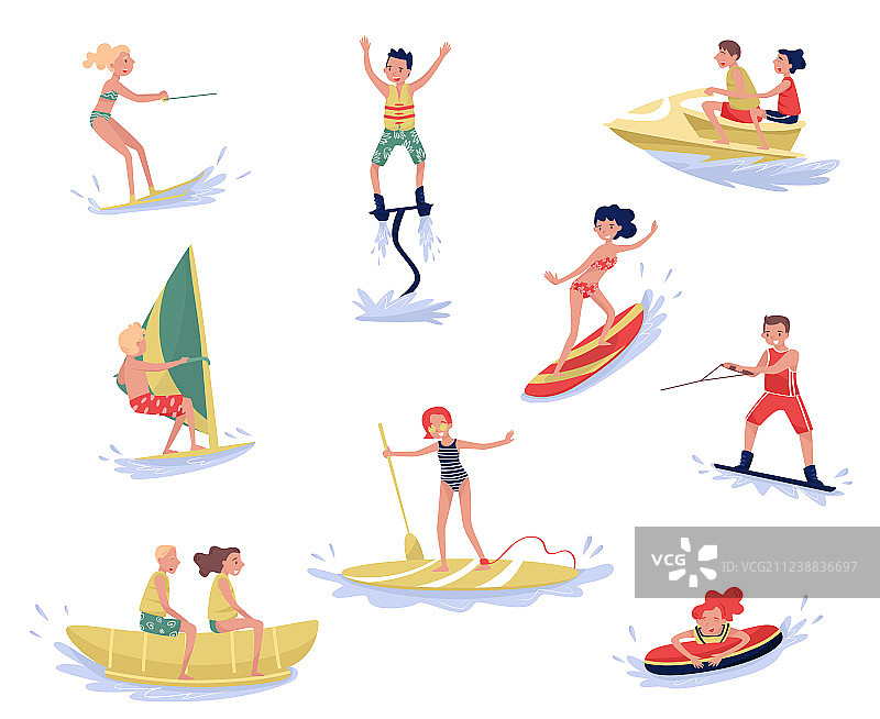 极限水上运动滑水水上飞行图片素材