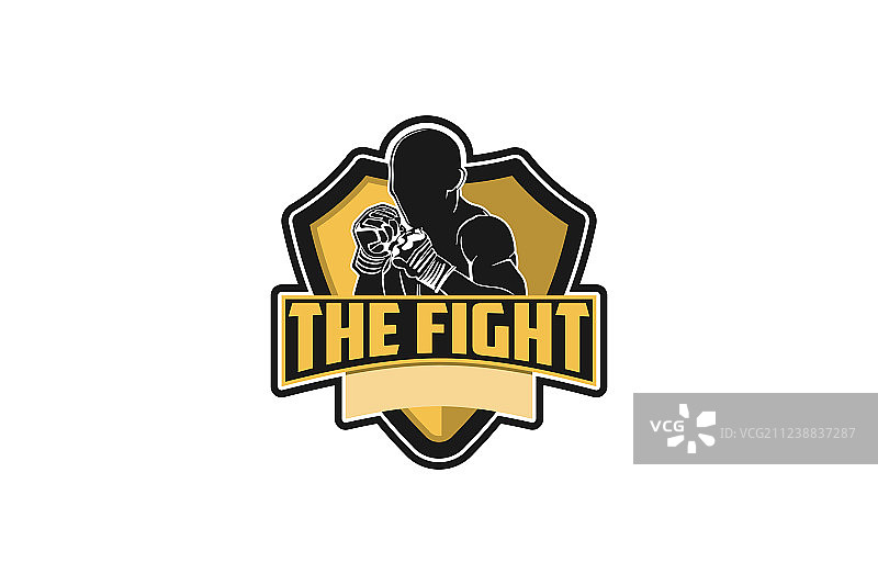 泰拳拳击徽章logo设计灵感图片素材