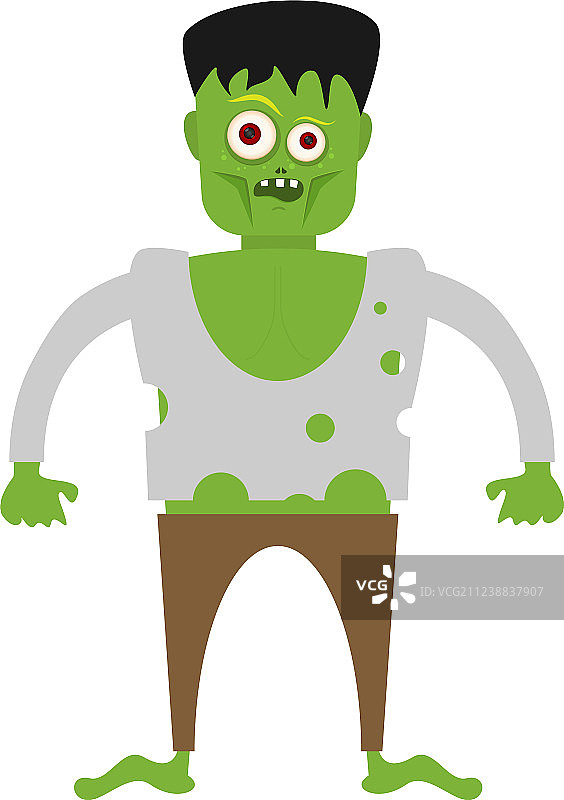 卡通僵尸平底风格万圣节快乐图片素材