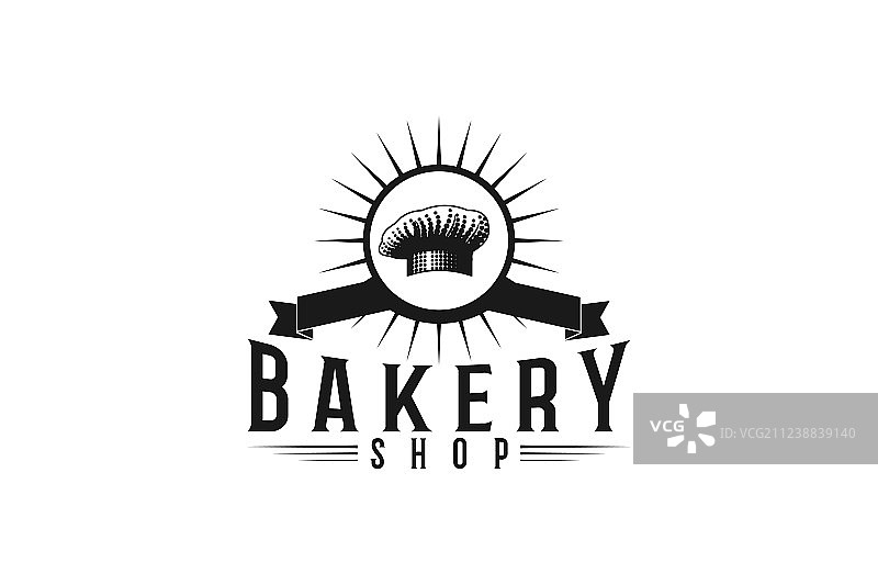 厨师帽复古面包店店铺Logo设计图片素材