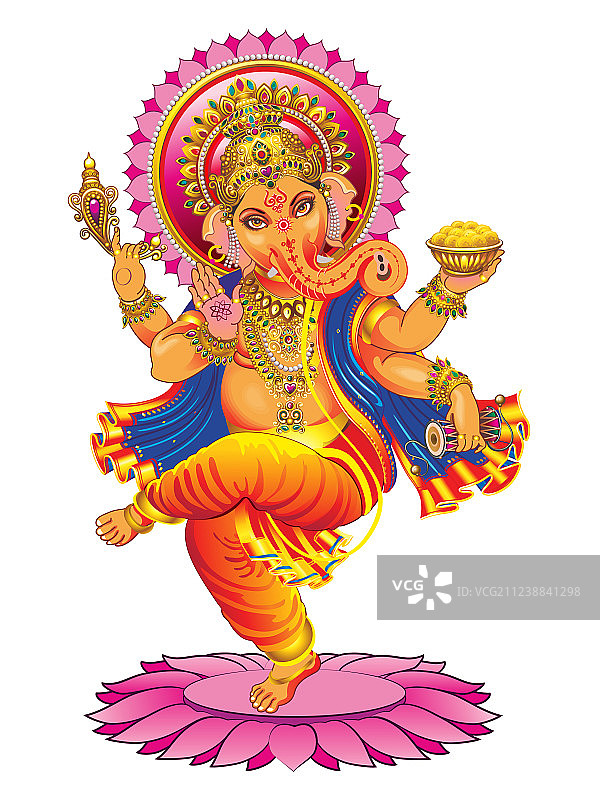 白色背景上的伽内什图片素材