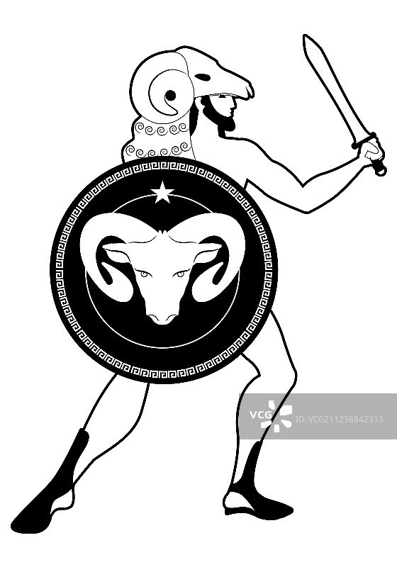 古希腊风格的白羊座图片素材