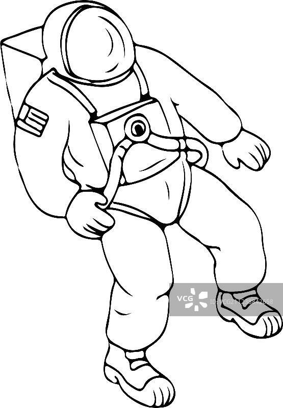 漂浮在太空中的宇航员绘画图片素材