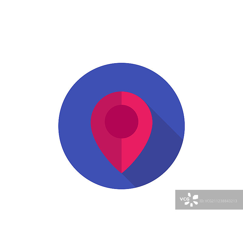 白色背景上的地图指针位置图标图片素材