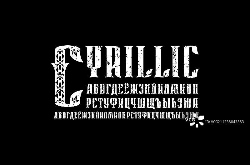 复古风格的装饰性衬线字体图片素材