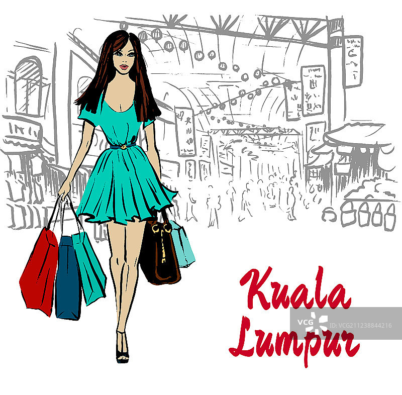 中国城里的女人图片素材