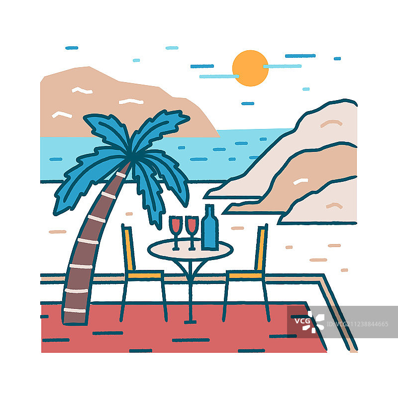 浪漫餐厅餐桌景观图片素材