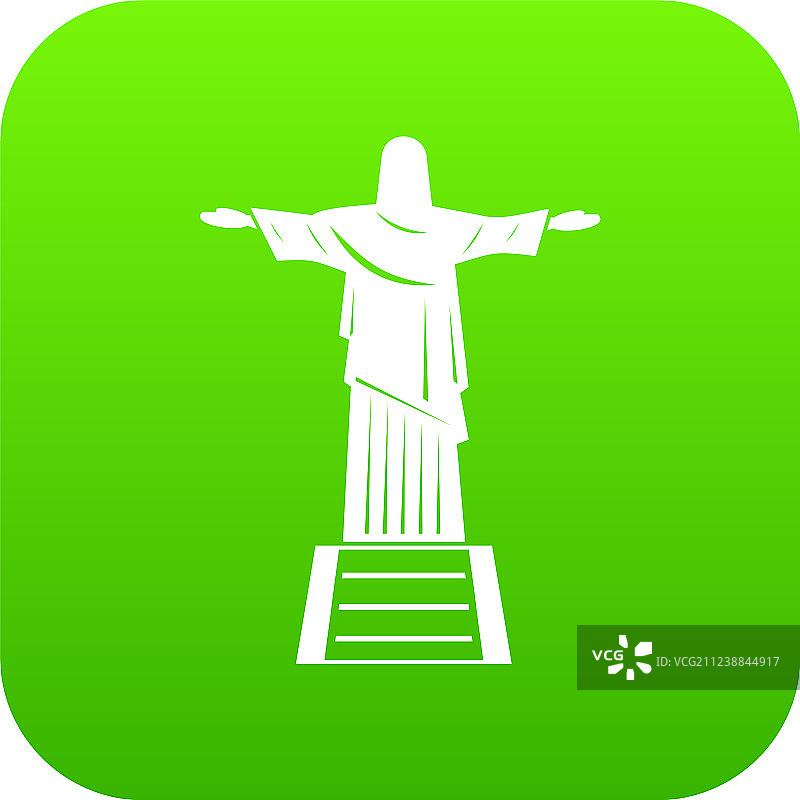 救世基督像数字绿色图标图片素材