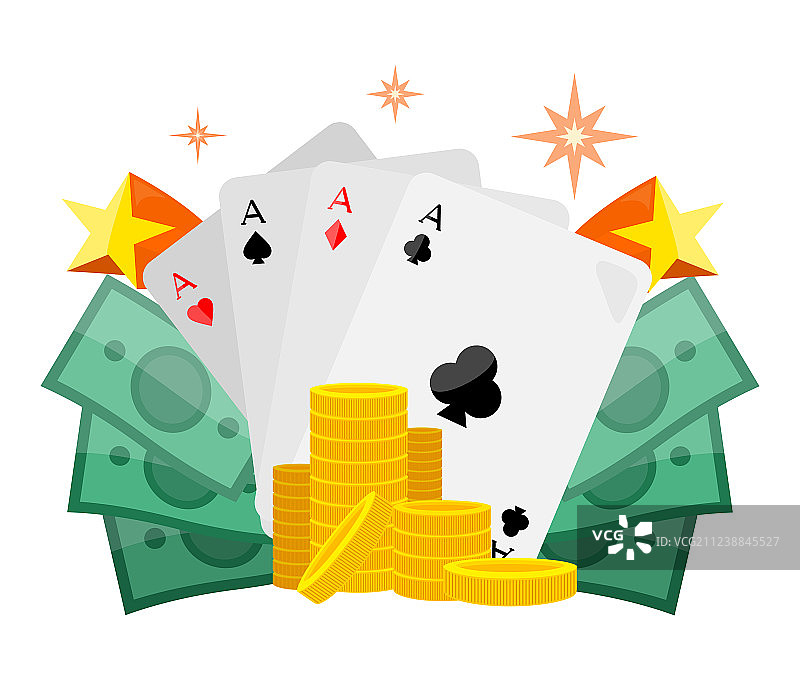 扁平化设计的扑克概念Web banner图片素材