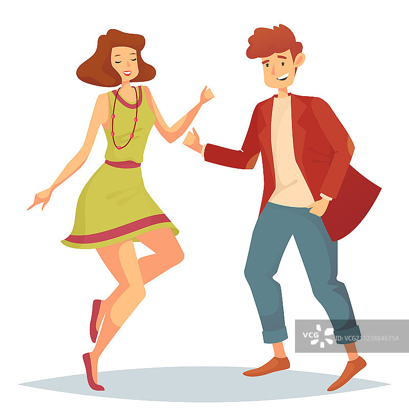 女人在舞池跳跃，男人在跳舞图片素材