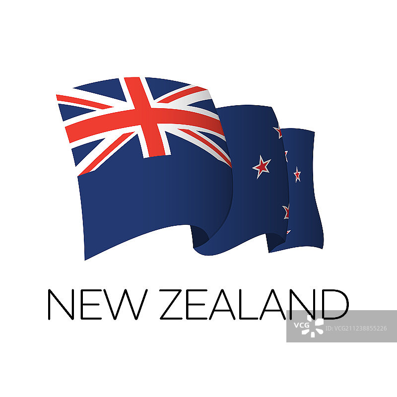 飘扬的新西兰国旗图片素材