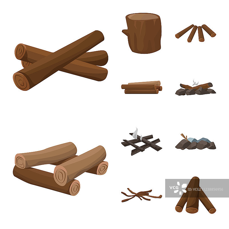 独立的木材和自然图标图片素材