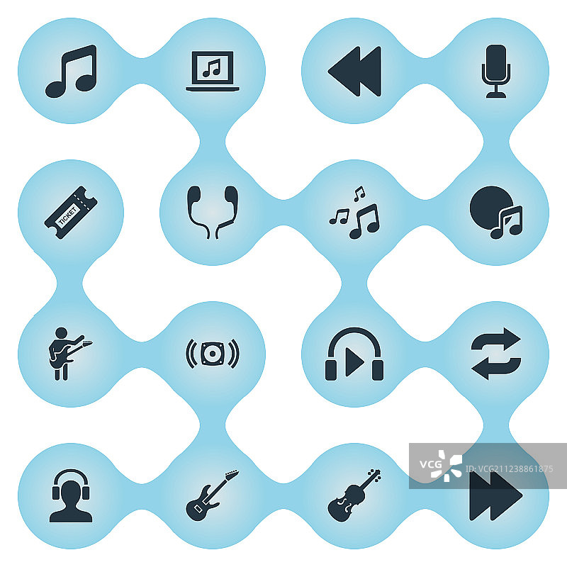 一组简单的旋律图标图片素材