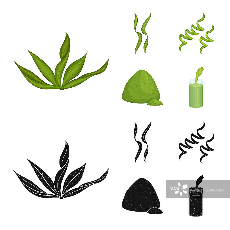 设计蛋白质和海洋符号图标集图片素材