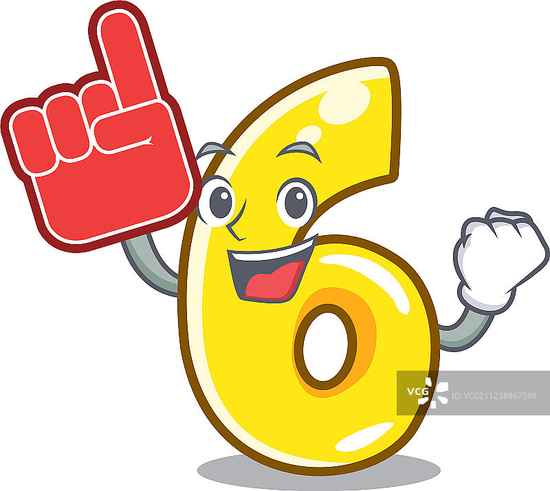 吉祥物上的泡沫数字6图片素材