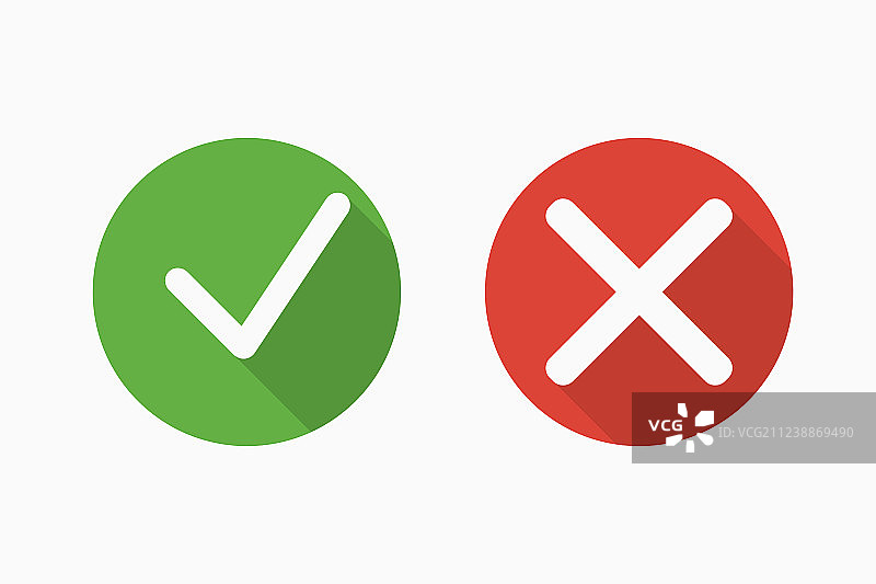 确认与拒绝阴影图标图片素材