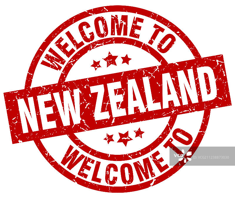 欢迎来到新西兰红色印章图片素材