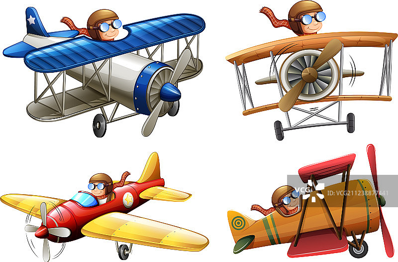 飞行员驾驶经典飞机素材图片素材