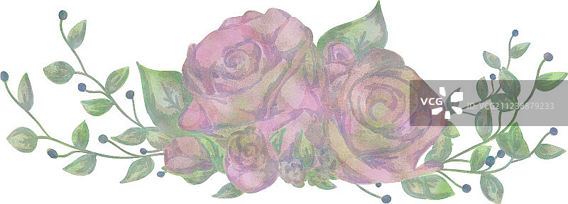 手绘水彩玫瑰花图片素材