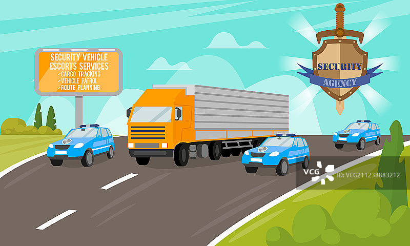 安保车辆护送服务图片素材