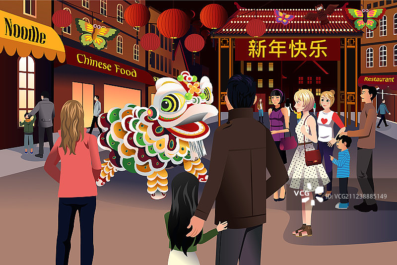 人们庆祝中国新年图片素材