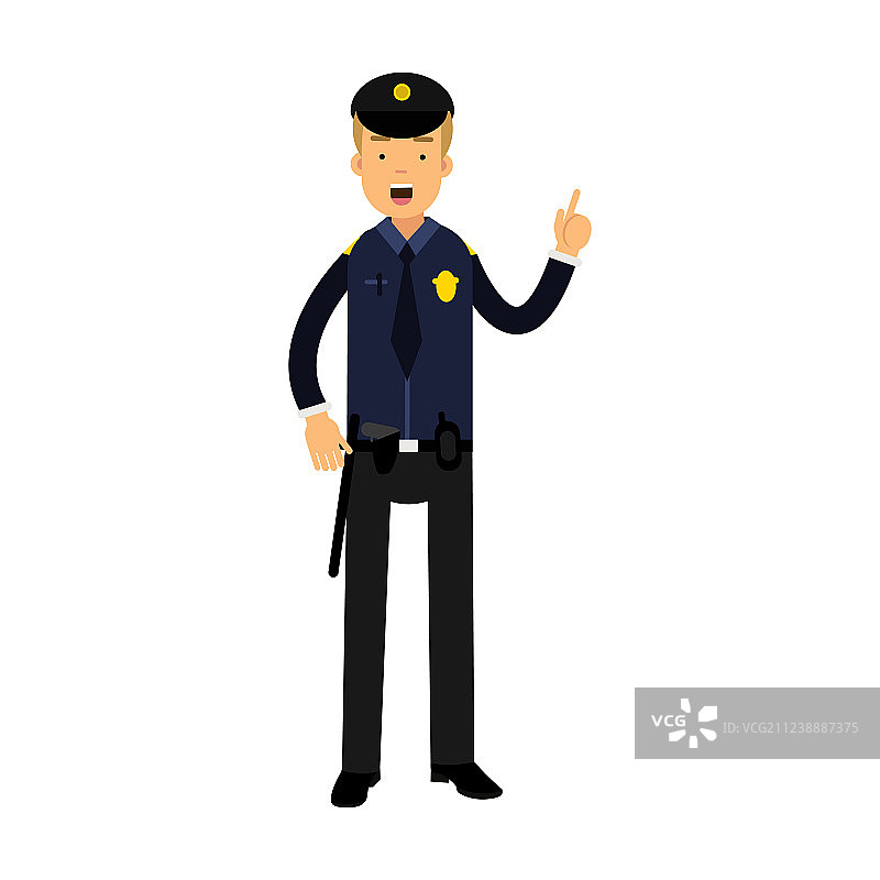 身穿蓝色制服的警察角色图片素材