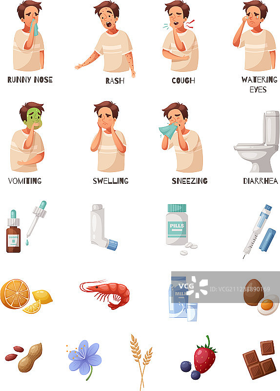 过敏图标合集图片素材