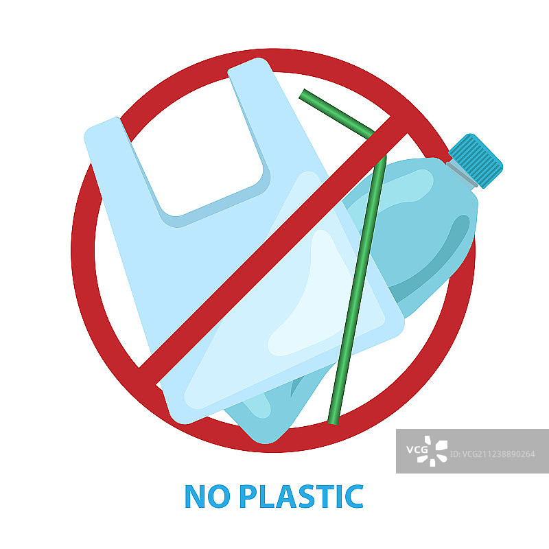 禁止塑料袋标语图片素材