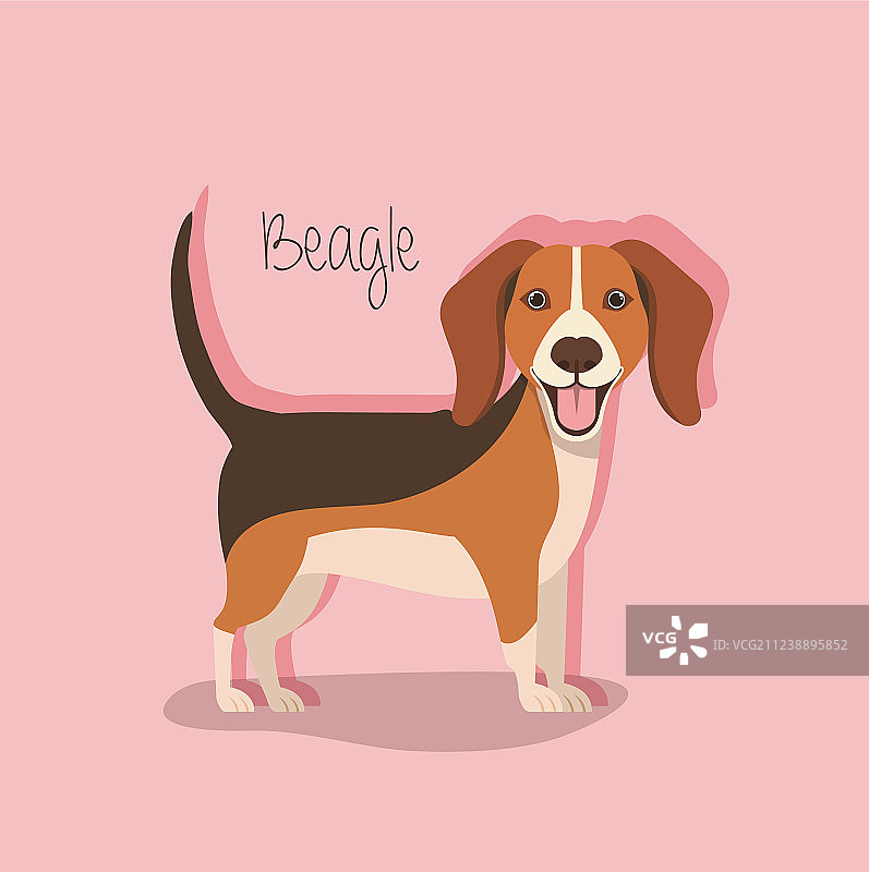 可爱小狗比格犬宠物卡通形象图片素材