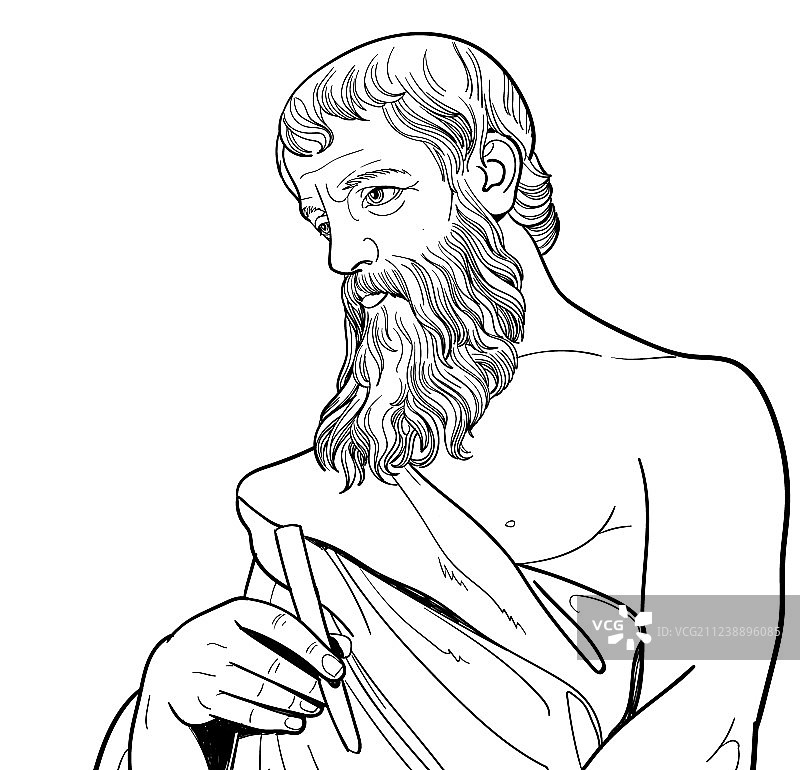 欧几里得线条艺术肖像图片素材