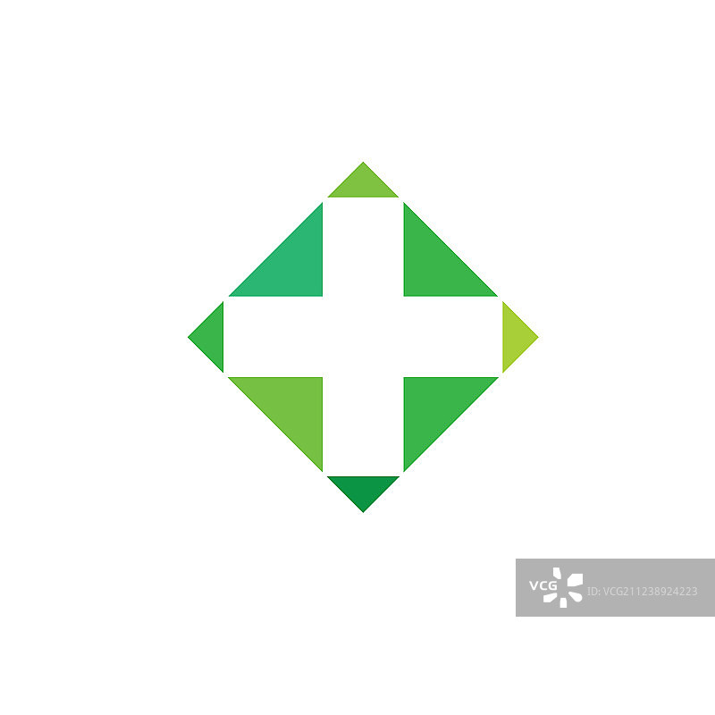 药房标志医药绿色十字抽象图片素材