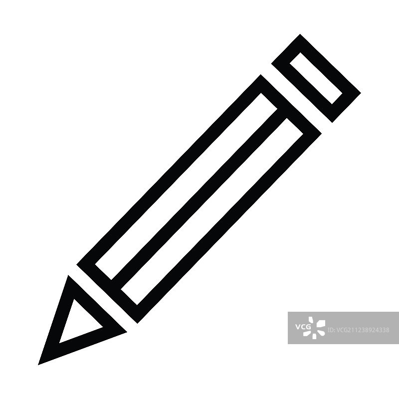 带轮廓样式的铅笔图标图片素材