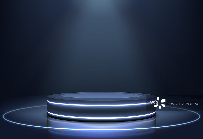 逼真的发光霓虹灯舞台图片素材